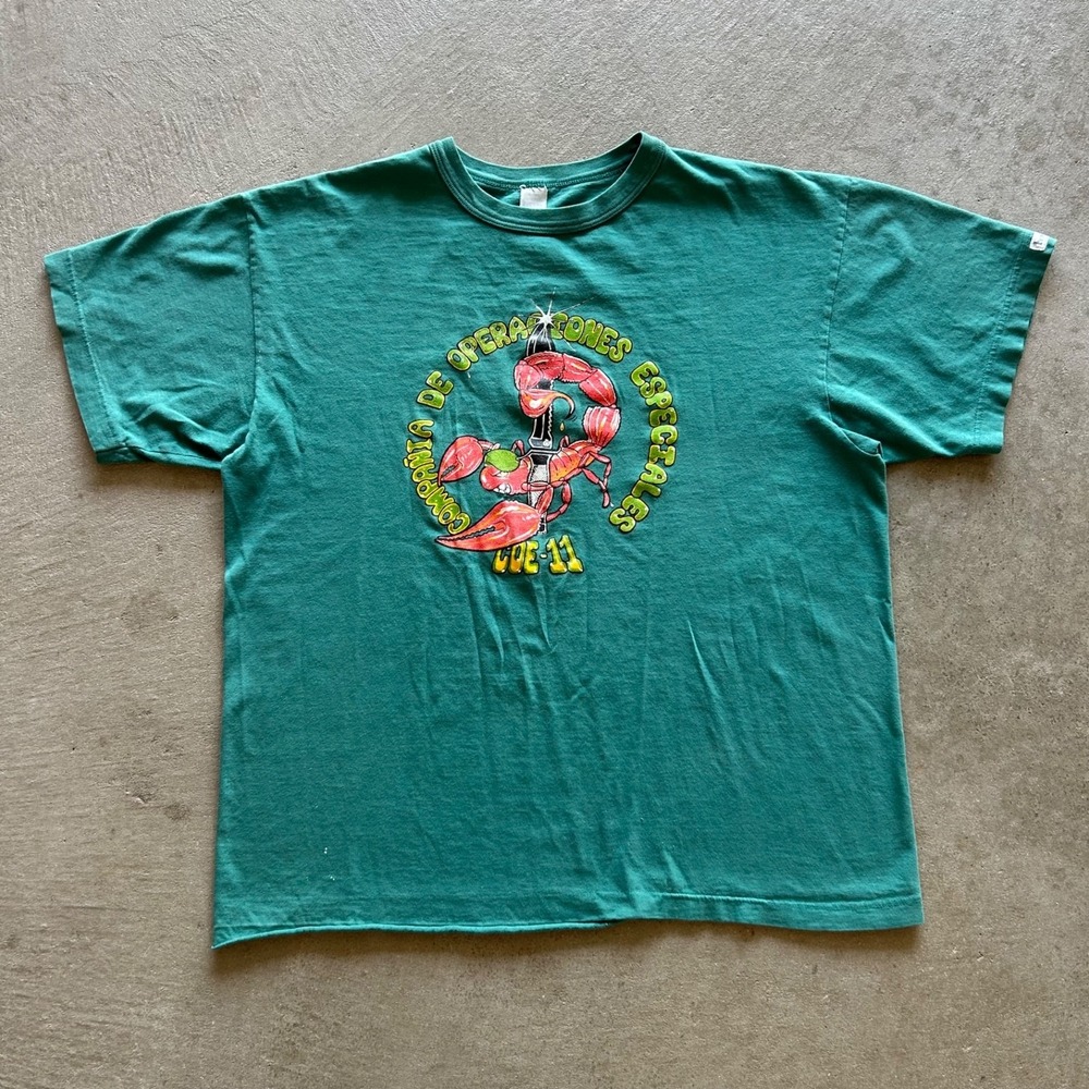 Vintage 80s Special Operations Company‎ Shirt Size Large Green Mexican Military